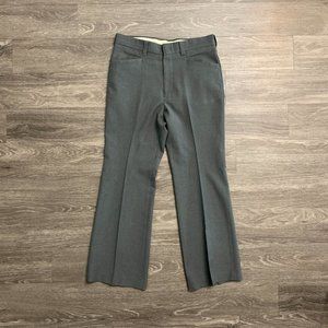 Vintage 70's Levi's Panatela Polyester Flared Gray Pants Slacks Sz. 36x31